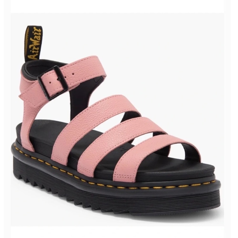 Dr. Martens Blaire Mallow Pink Leather Platform Gladiator Sandals Womens 7